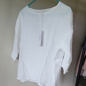 Manuelle White Linen Top.